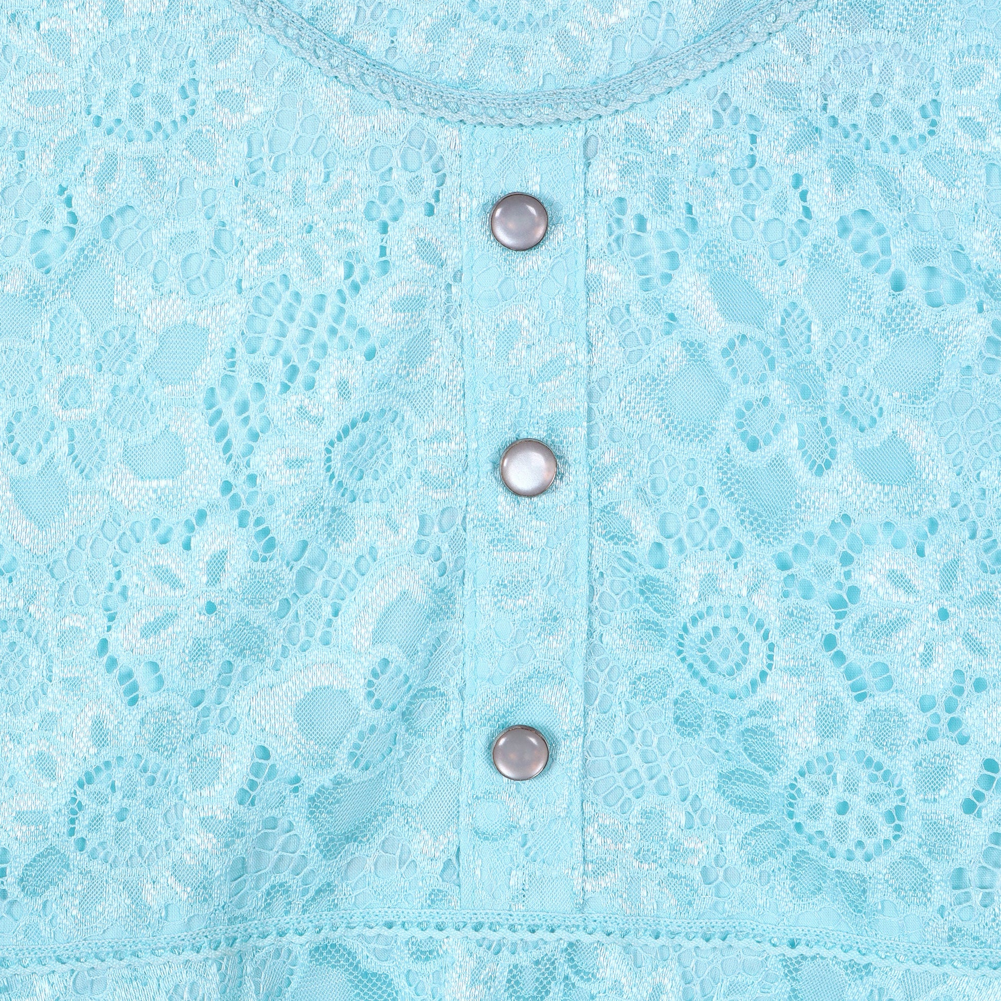 Girls Light Blue Lace Dress