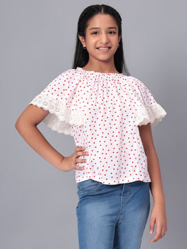 Girls Polka Dotted Rayon Top