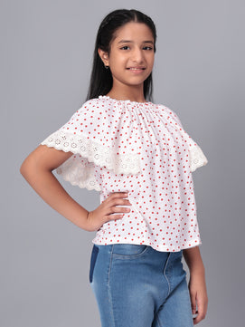 Girls Polka Dotted Rayon Top