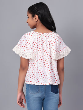 Girls Polka Dotted Rayon Top