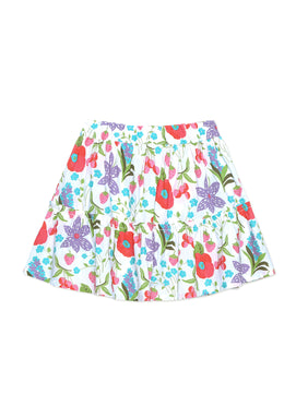 Girls Tiered Skirt in Printed Cotton
