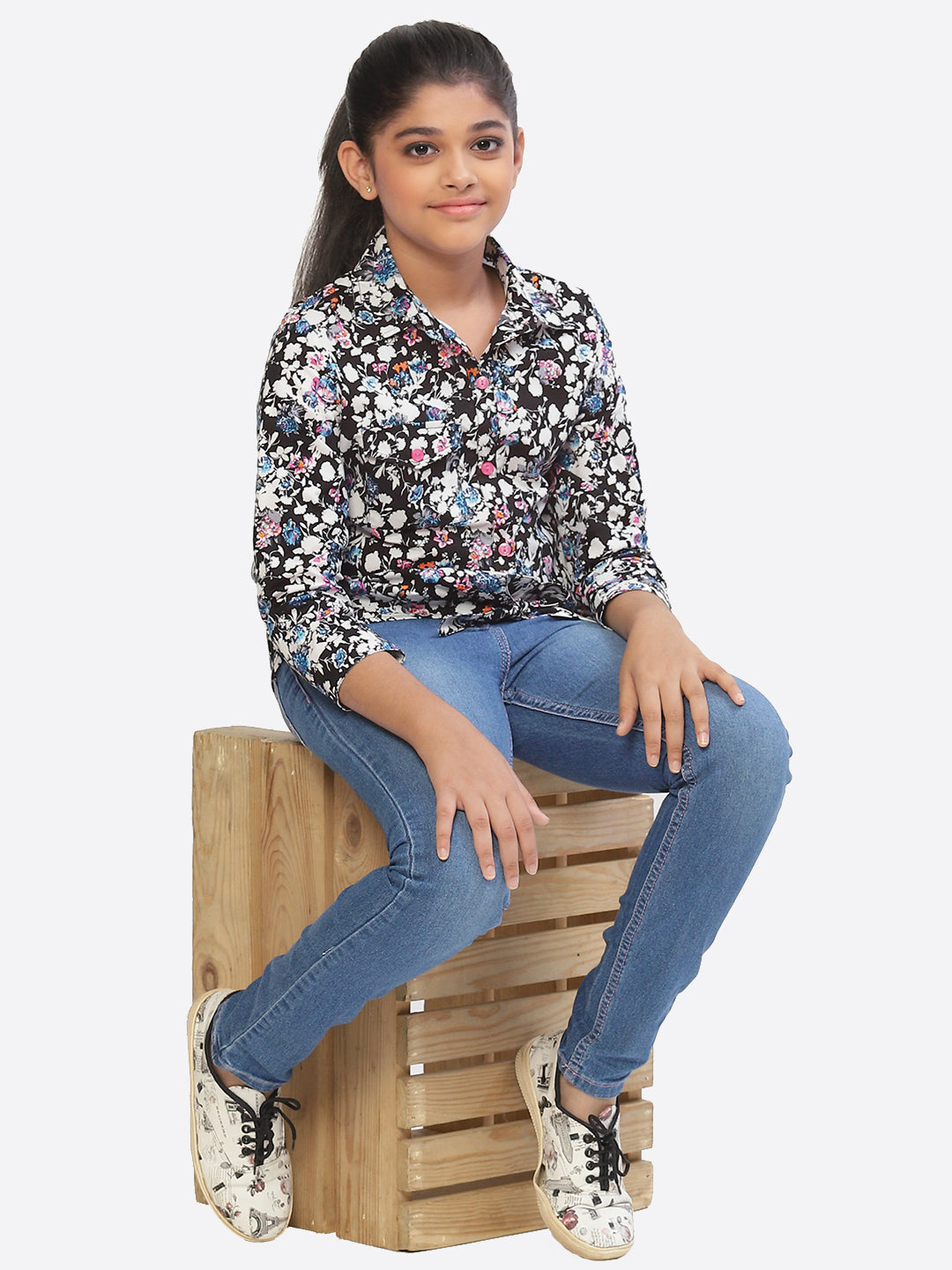 Girls Shirt Style Cotton Top