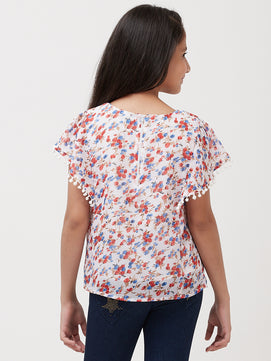 Girls Printed Georgette Top