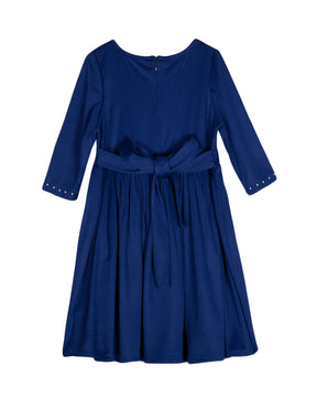 Girls Navy Blue Long Sleeves Dress