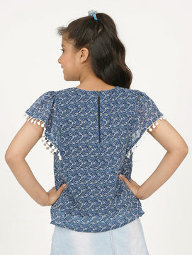 Girls Blue Georgette Top