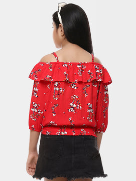 Girls Printed Rayon Top