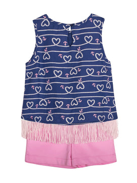 Girls Sailor Print Clothing Set