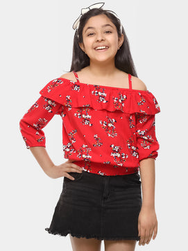 Girls Printed Rayon Top