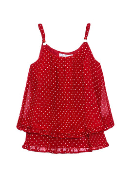 Girls Red Polka Dot Top