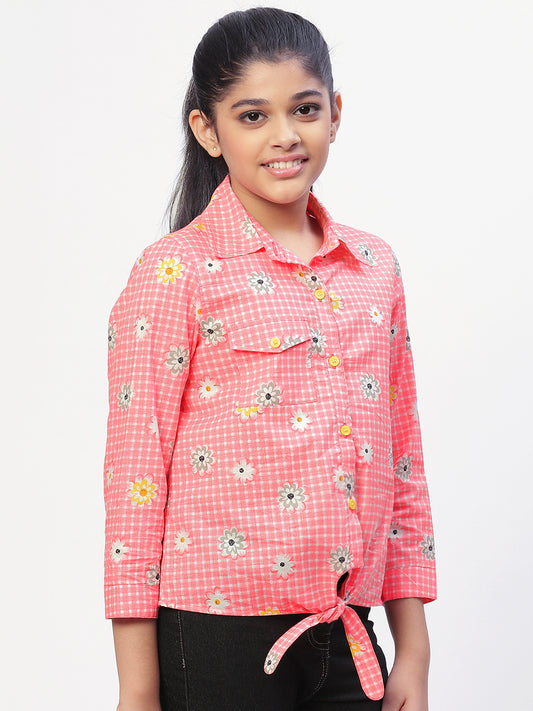 Girls Shirt Style Cotton Top