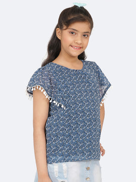 Girls Blue Georgette Top