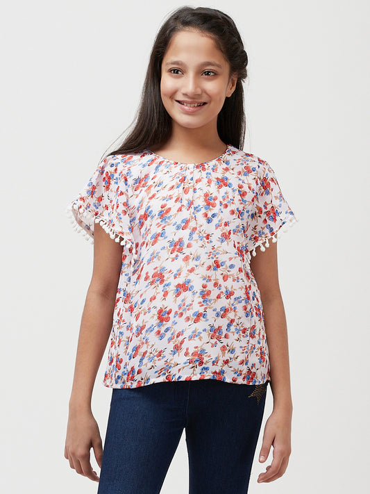 Girls Printed Georgette Top