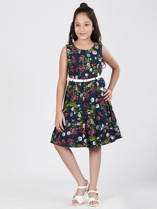 Girls Floral Print Dress