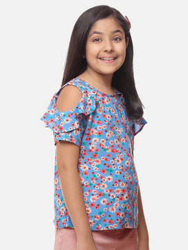 Girls Blue Rayon Top