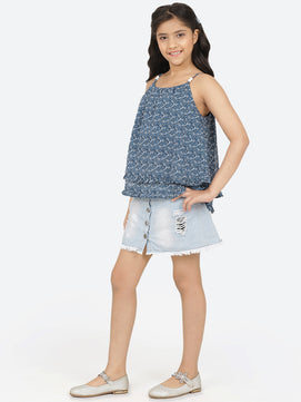 Girls Blue Georgette Top